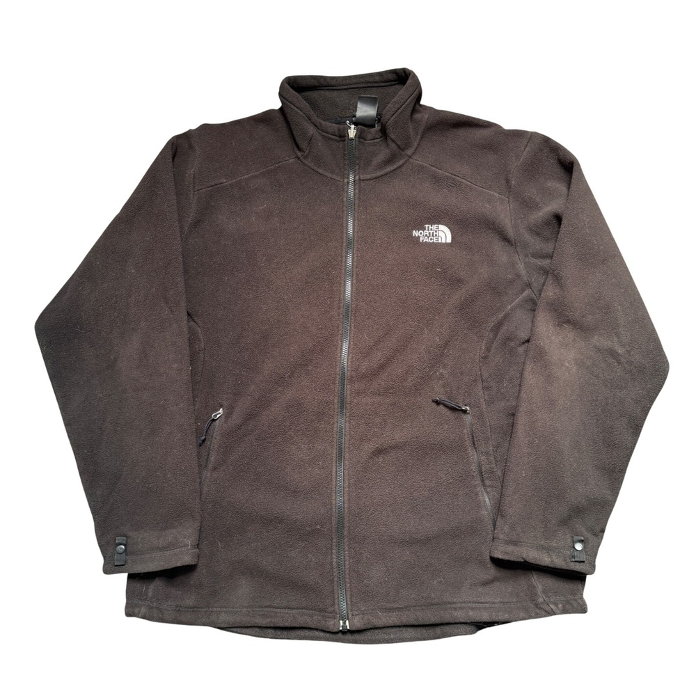 The North Face Mens XL Gray Full Zip Fleece Jacket Mock Neck Logo